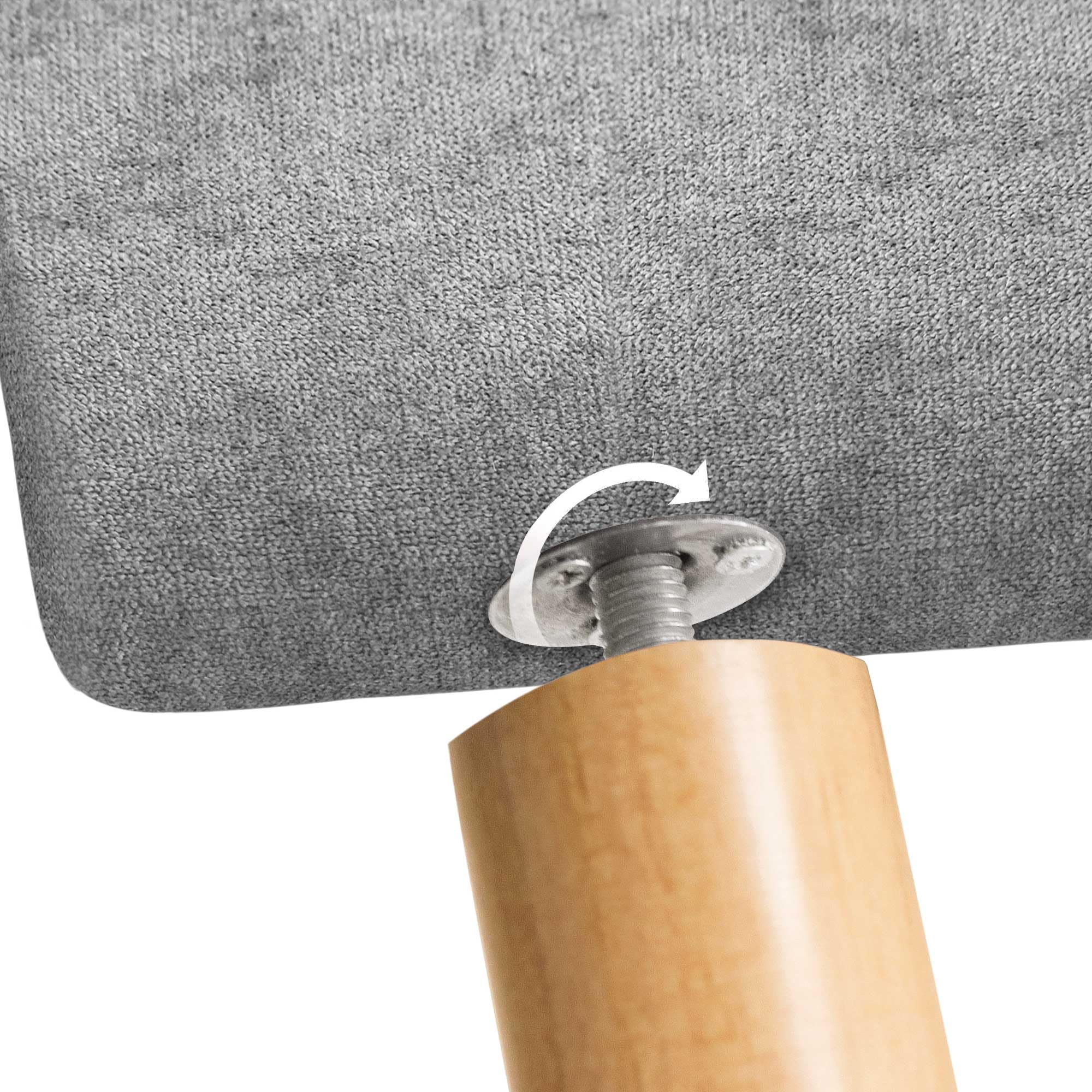 DHOME Tête de lit en Similicuir ou en Tissu AQUALINE Lisse avec Pieds, tête de lit tapissée pour lit de Luxe (110x105cm avec Pieds (Lits 80/90/105), Tissu Gris)