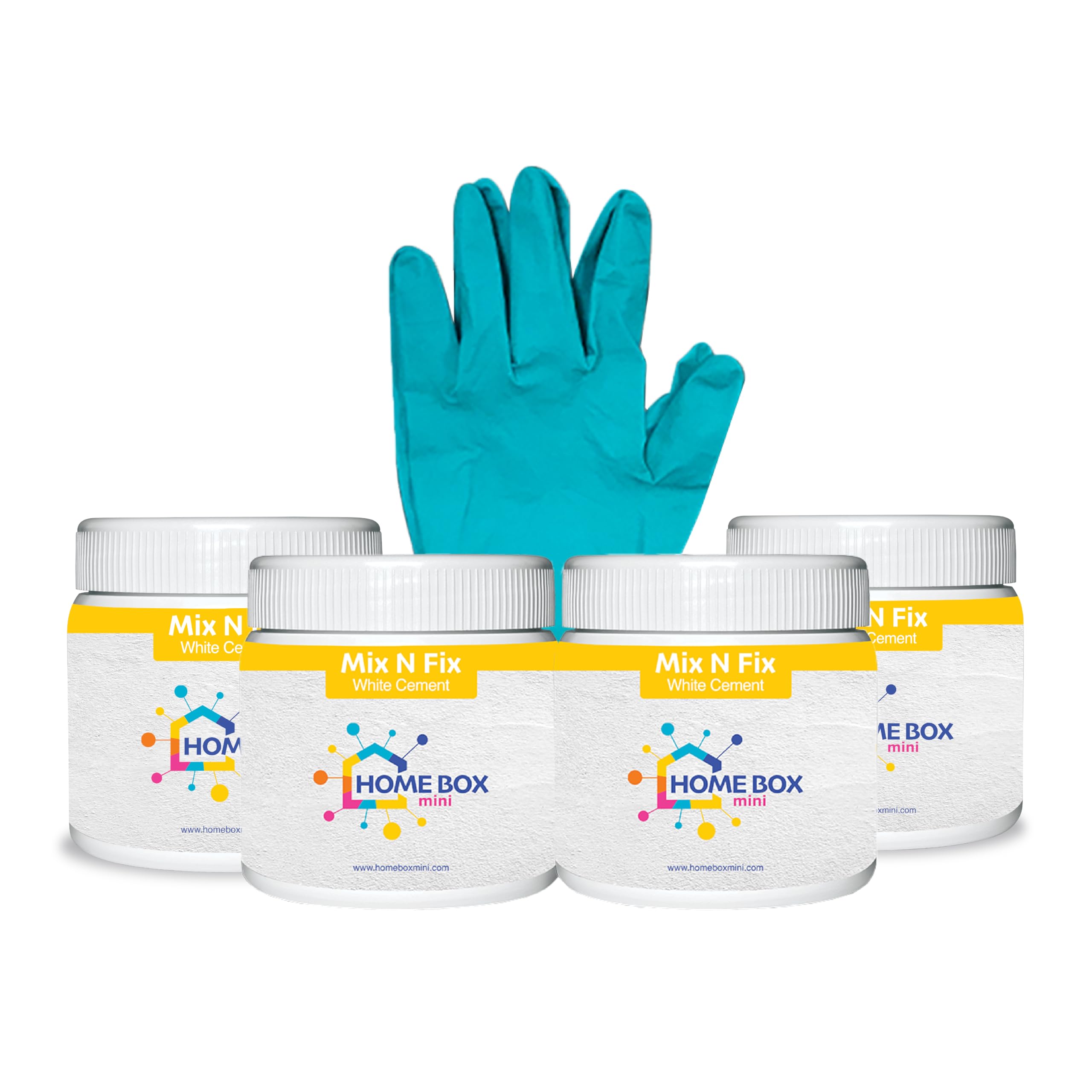 HOME BOX mini Mix N Fix White Cement with Free Pair of Gloves, Used for Crack Filling, Mini Art & Craft Projects, Small Touch Ups, Gap Filler, Universal Adhesive, 500 gram (Pack of 4) (2000gram) (B0D8V23GLY) Amazon Price History, Amazon Price Tracker
