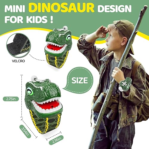 Miniatura 4 de Walkie Talkies de dinosaurio para niños, paquete de 2 unidades de equipo de campamento T-Rex juguetes al aire libre para niños de 3 a 12 años de