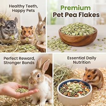Sukh 11.28 oz Pea Flakes for Guinea Pigs - Green Pea Small Animal Treats