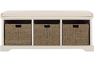 Modern Safavieh Lonan Bench With Storage and Comfortable Cushion