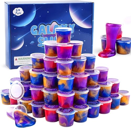 Kit de slime de galaxia, paquete de 40 unidades, mini masilla de slime para fiesta de Pascua para niños y niñas, suave, elástico y antiadherente,