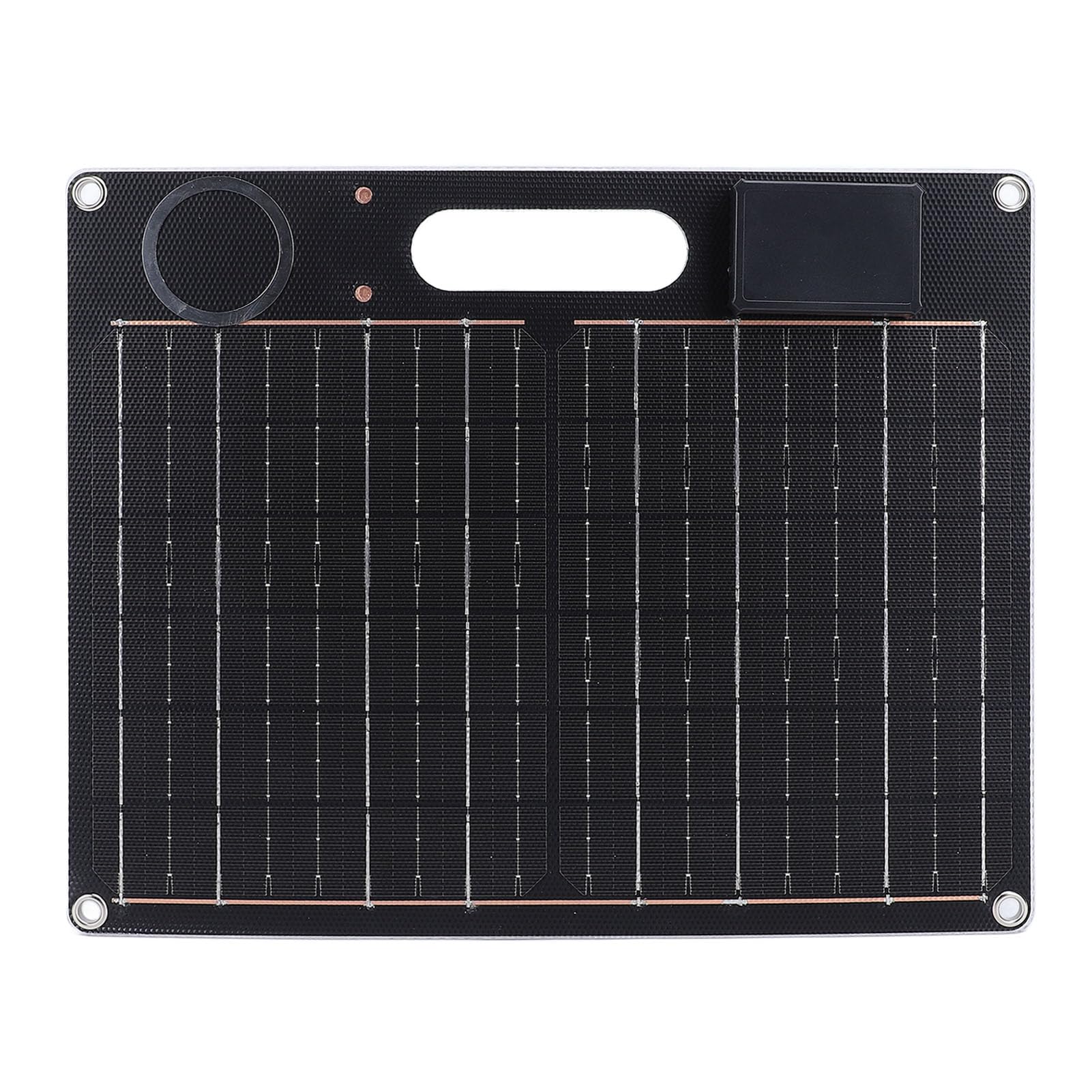 Caricatore da Pannello Solare da 30 W 5 V PD Ricarica Rapida Doppia Uscita USB Pannello Solare Monocristallino con Cerchio di Ferro Magnetico per Telefono