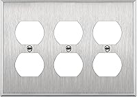 Vista 34 de ENERLITES Placa de pared de metal dúplex para receptáculos, cubierta de salida de acero inoxidable, resistente a la corrosión, tamaño de 1 banda