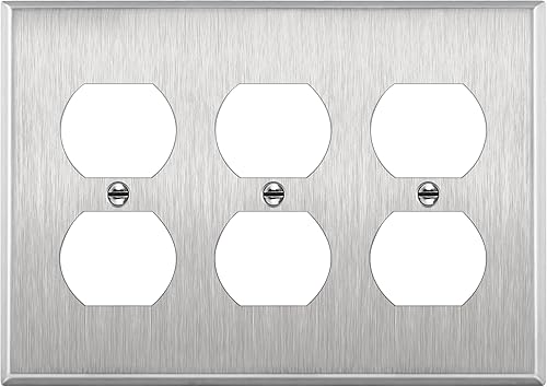 Miniatura 11 de ENERLITES Placa de pared de metal para receptáculo dúplex, tapa de tomacorriente, resistente a la corrosión, tamaño estándar de 1 banda, 4.50 x 2.76
