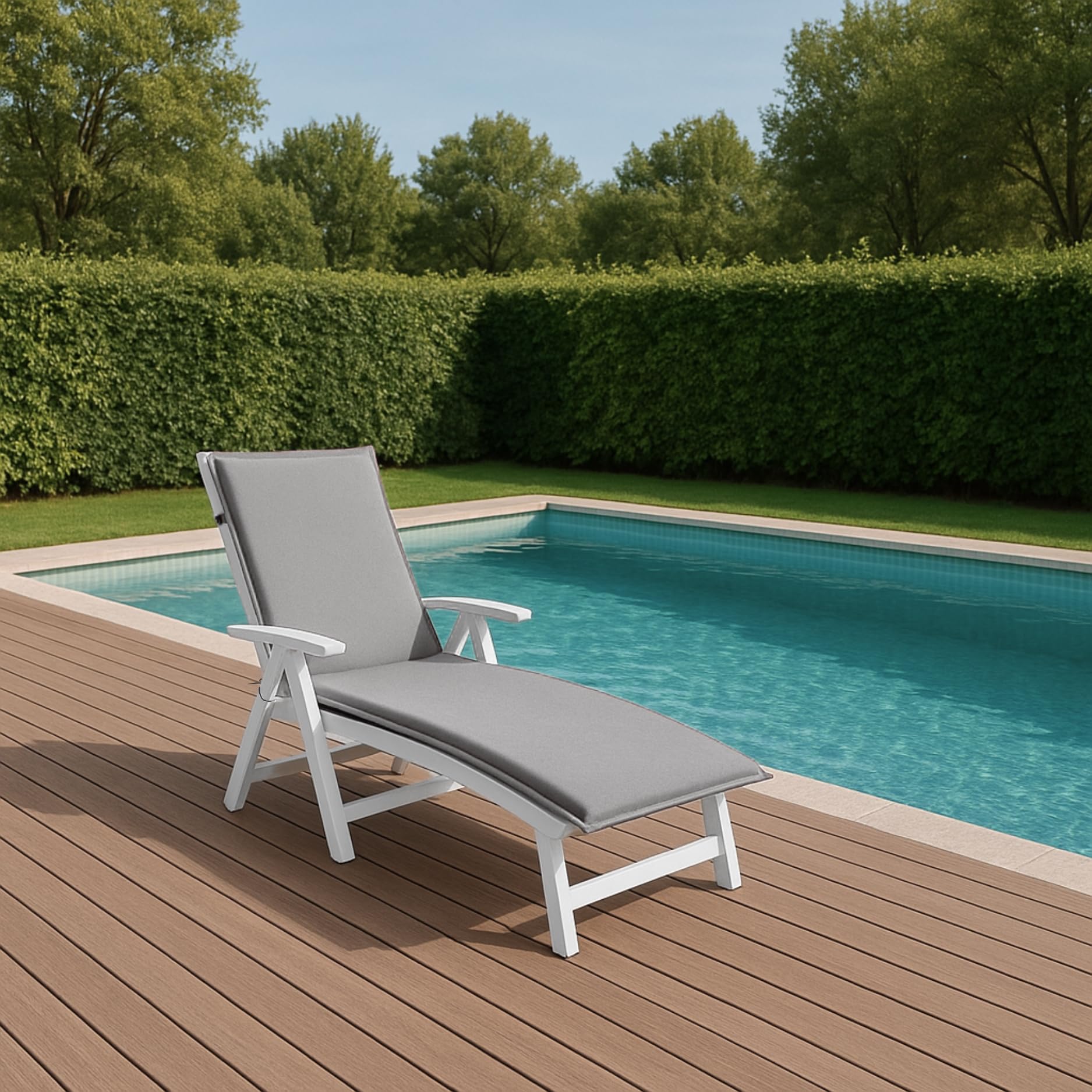 sleepling Tuinligstoel, bekleding, zonnebed, strandstoel, ligkussen, made in EU, Ökotex, hoekbanden en instelband, overtrek van de kussens afneembaar, 190 x 58 x 6 cm, antracietgrijs