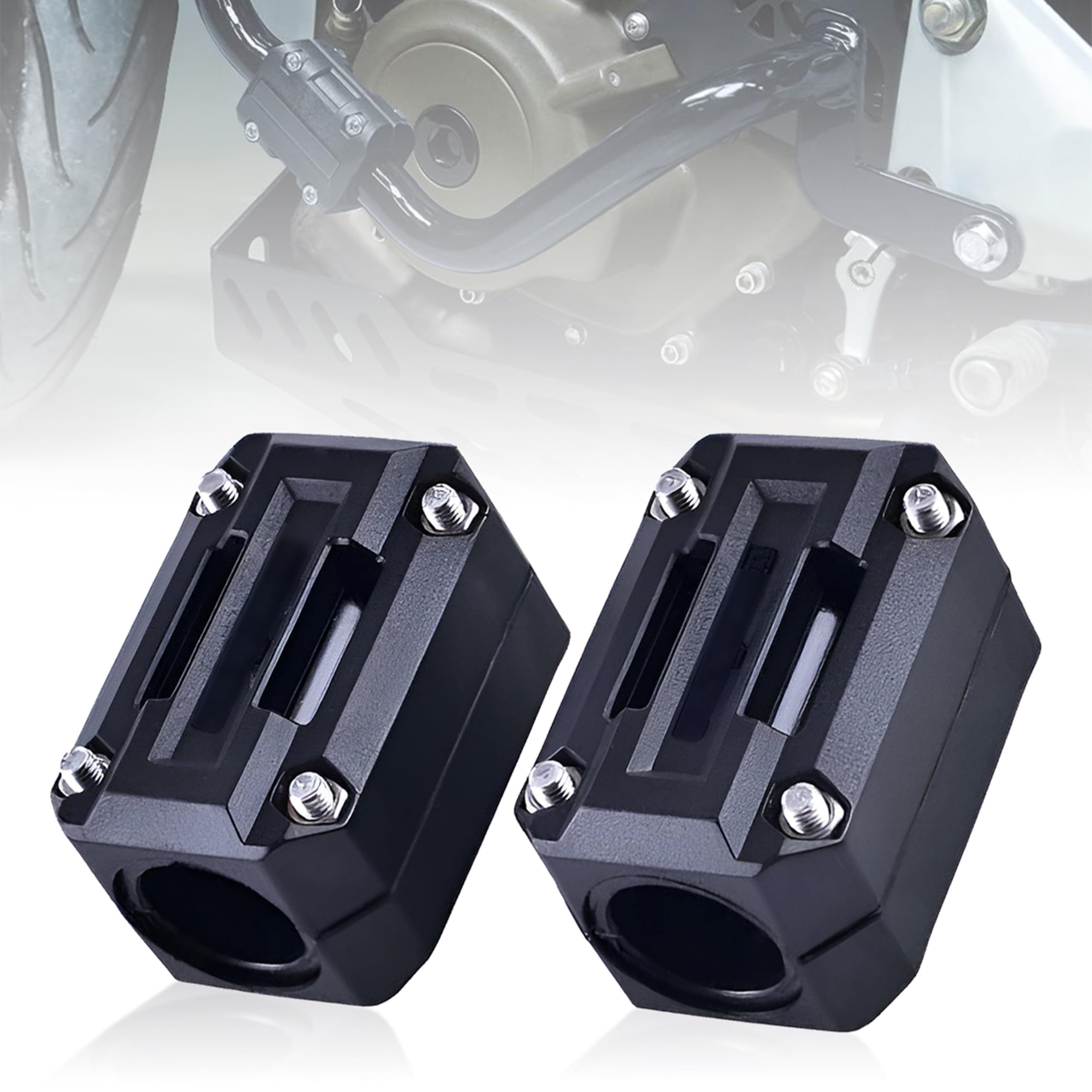 OBEROI'S TRADERS Universal Bike Crash Guard Frame Slider Blocks | Heavy Duty Shock Absorbing Sliders for Engine Protection | Compatible with All Motorcycles (Black) (Set of 1)