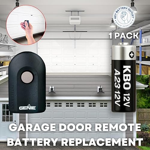 Garage Door Opener Battery - Single A23 Alkaline - 12V High-Stability Garage Door Opener Power Replacement for Major Remotes, Keypads, Sensors