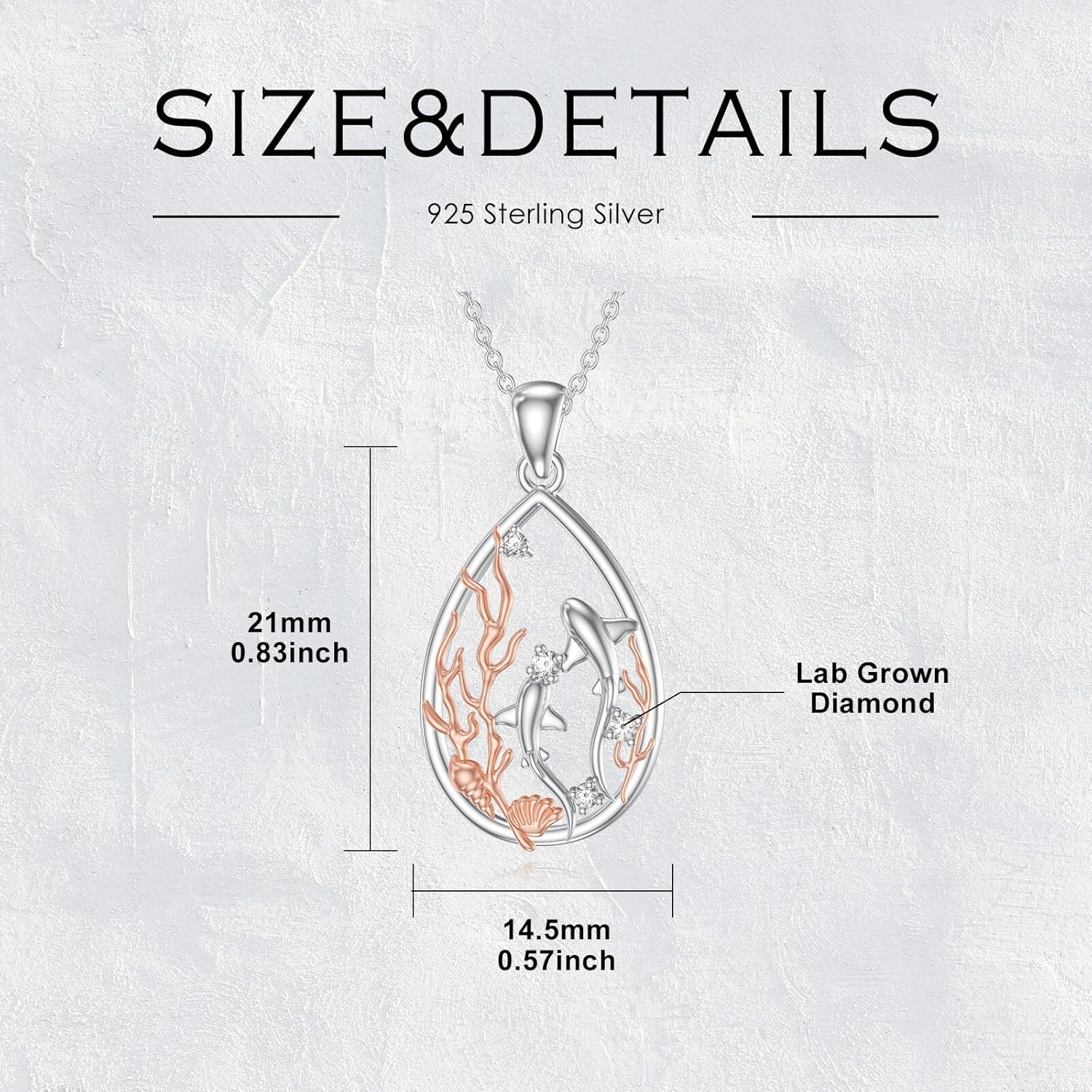 Diamond Shark Necklace for Women 925 Sterling Silver Sea Life Pendant with Lab Grown Diamond Jewelry Gifts - Image 6