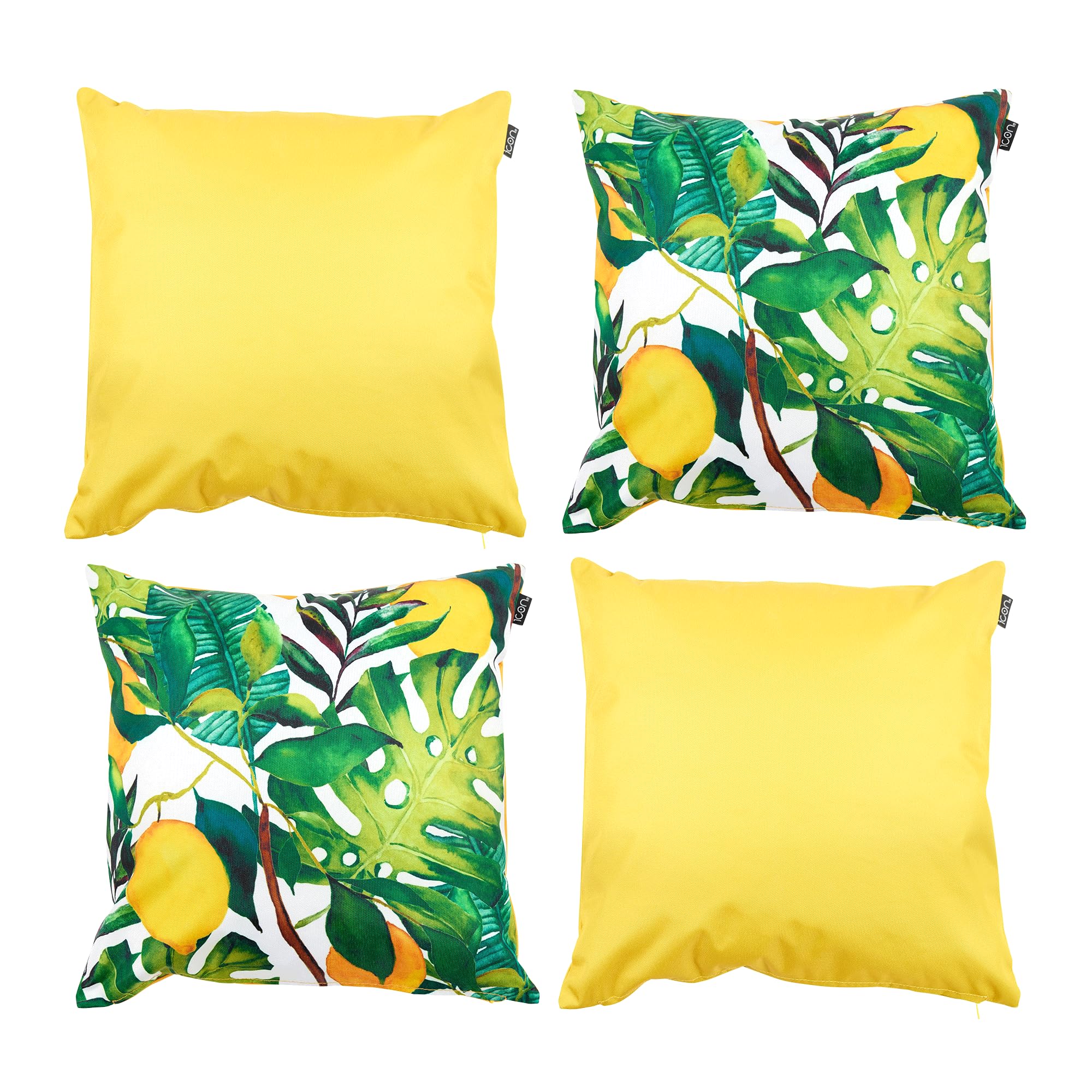Bean Bag Bazaar Outdoor Cushions Filled, Wild Collection, Set of 4 | Made in the UK, 43cm x 43cm, Durable Water-Resistant Fabric, Outdoor Cushions for Garden Furniture, Garden and Patio