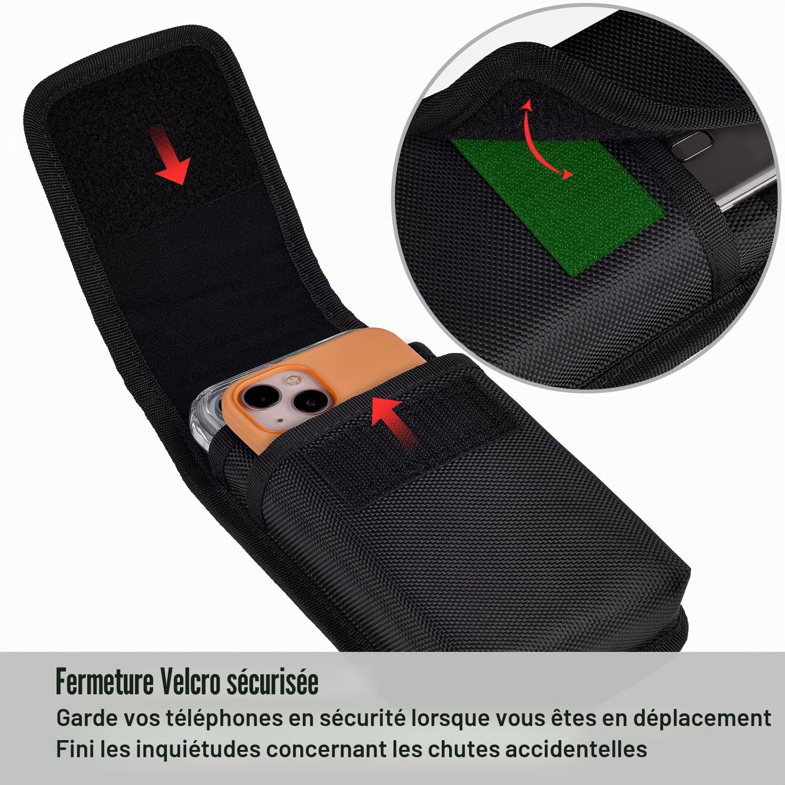 ykooe Étui de Ceinture Pochette Téléphone Holster pour iPhone, Sac de Taille avec Boucle de Ceinture