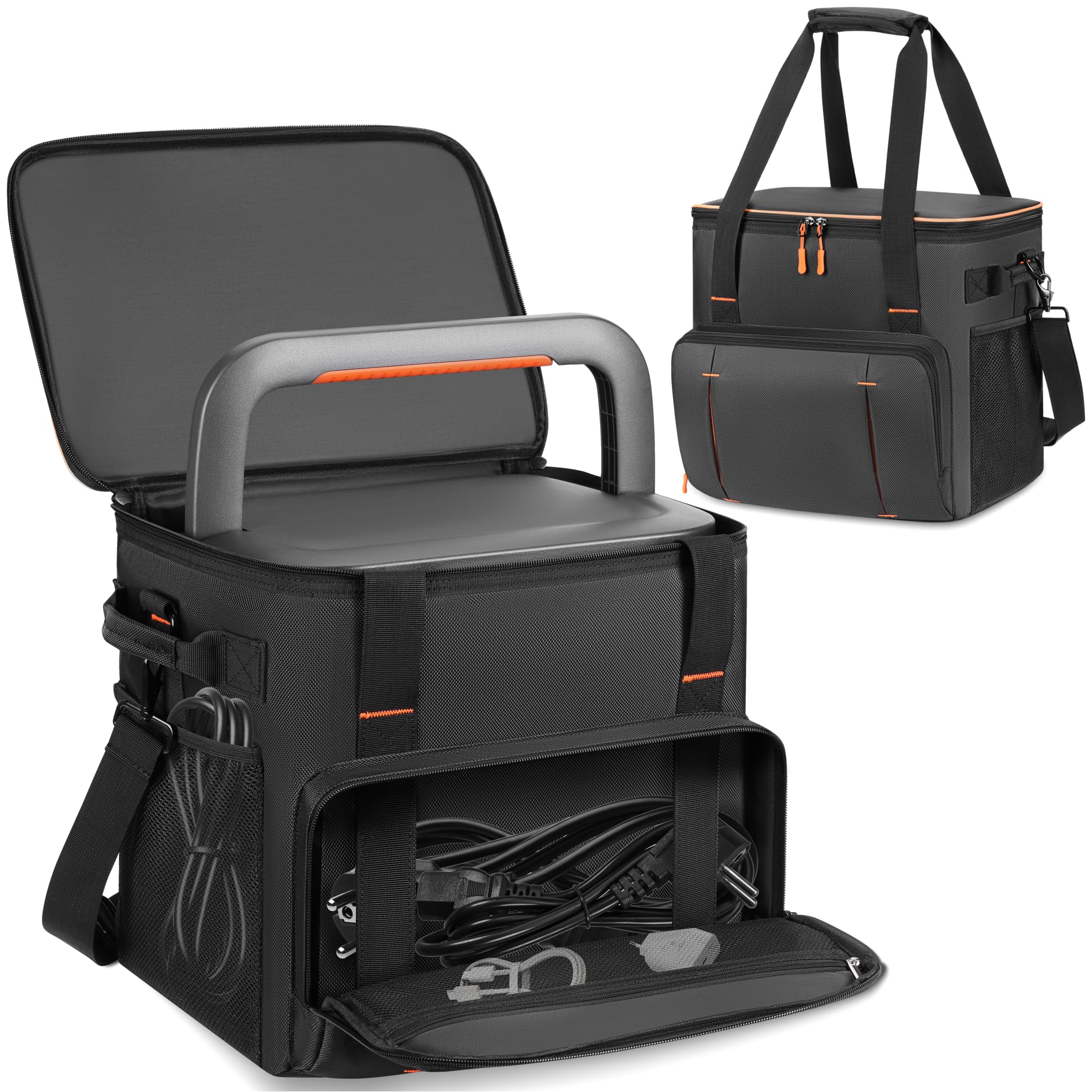 Portable Power Station Storage Bag Compatible with Jackery Explorer 2000 v2/Jackery 1000 Plus/BLUETTI Elite 200 V2,Travel Carrying Bag with Multiple Pockets for Charging Cable and Accessorie