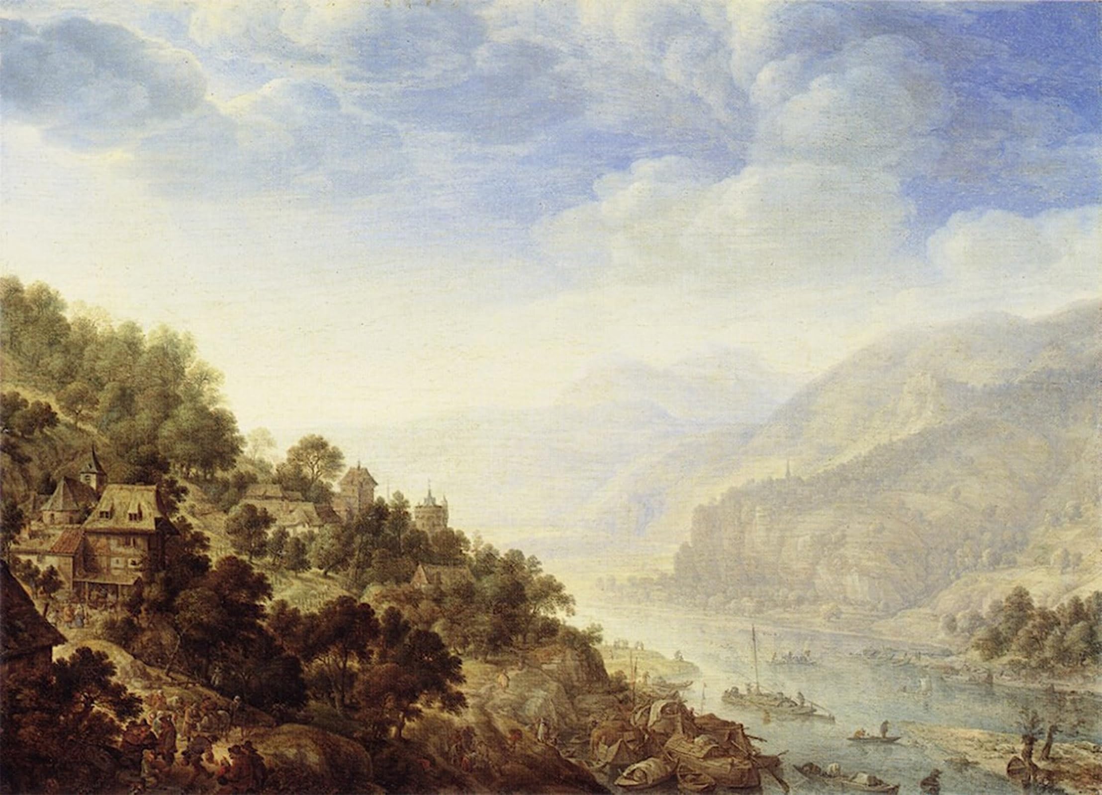 POSTERIIk Famous Print Pop Art Wall Art Graffiti View of the Rhine by Herman Saftleven Ii Art Prints for Home Decor 60x90cm