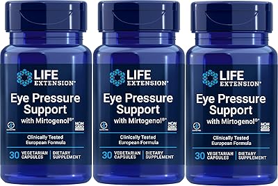 Life Extension Eye Pressure Support with Mirtogenol,Vcaps 30 Count Pack of 3