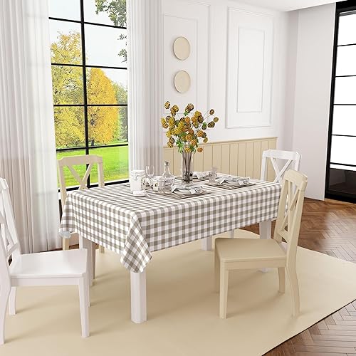 Miniatura 7 de misaya Mantel rectangular de vinilo impermeable, mantel con parte trasera de franela de búfalo, mantel de plástico lavable para otoño, Acción de