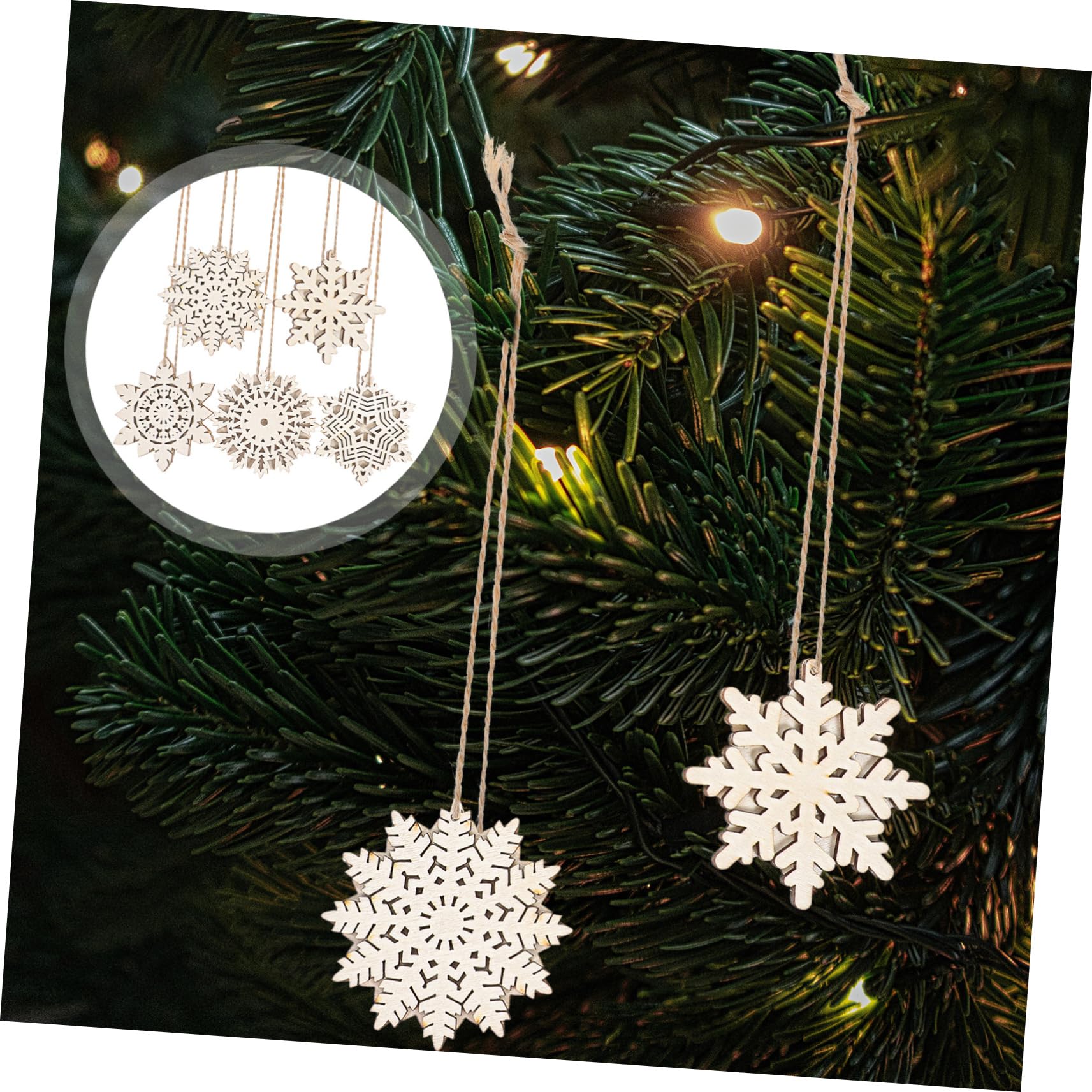 50stücke Weihnachtsbaum Holz Blanko Holzscheiben Für Kreative Bastelprojekte Natürliche Holzmaterialien Doppelseitige Oberfläche Für Dekoration Und Geschenkanhänger