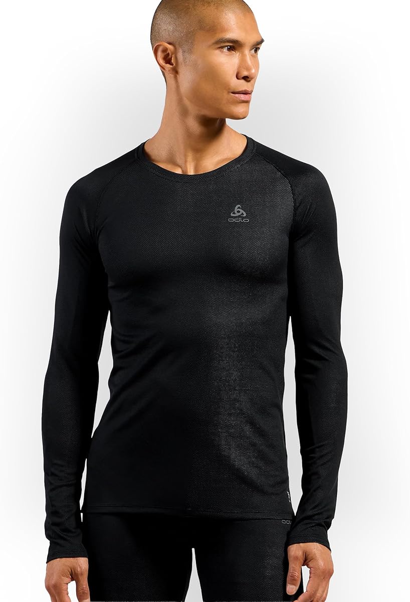 Odlo Unterhemd Herren Langarm Active F-Dry Light I Funktionsshirt I Funktionsunterwäsche Langarm Sportunterhemd I Herren