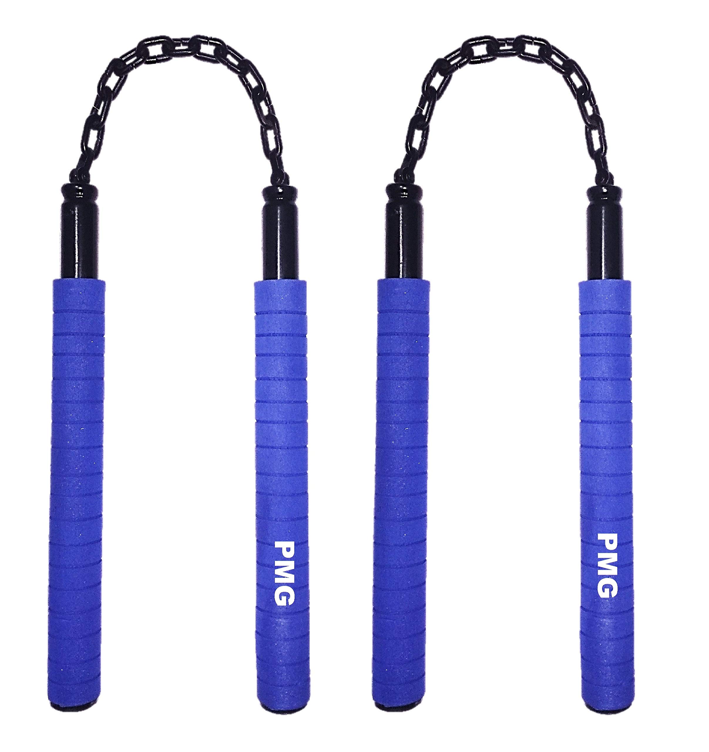 PMG Rubber Foam Nunchaku, Blue Color Handle 10” with 9” Black Metal Chain,Pack of 2,(Martial Arts Weapon & Equipment nanchaku) (B07BM9CV81) Amazon Price History, Amazon Price Tracker
