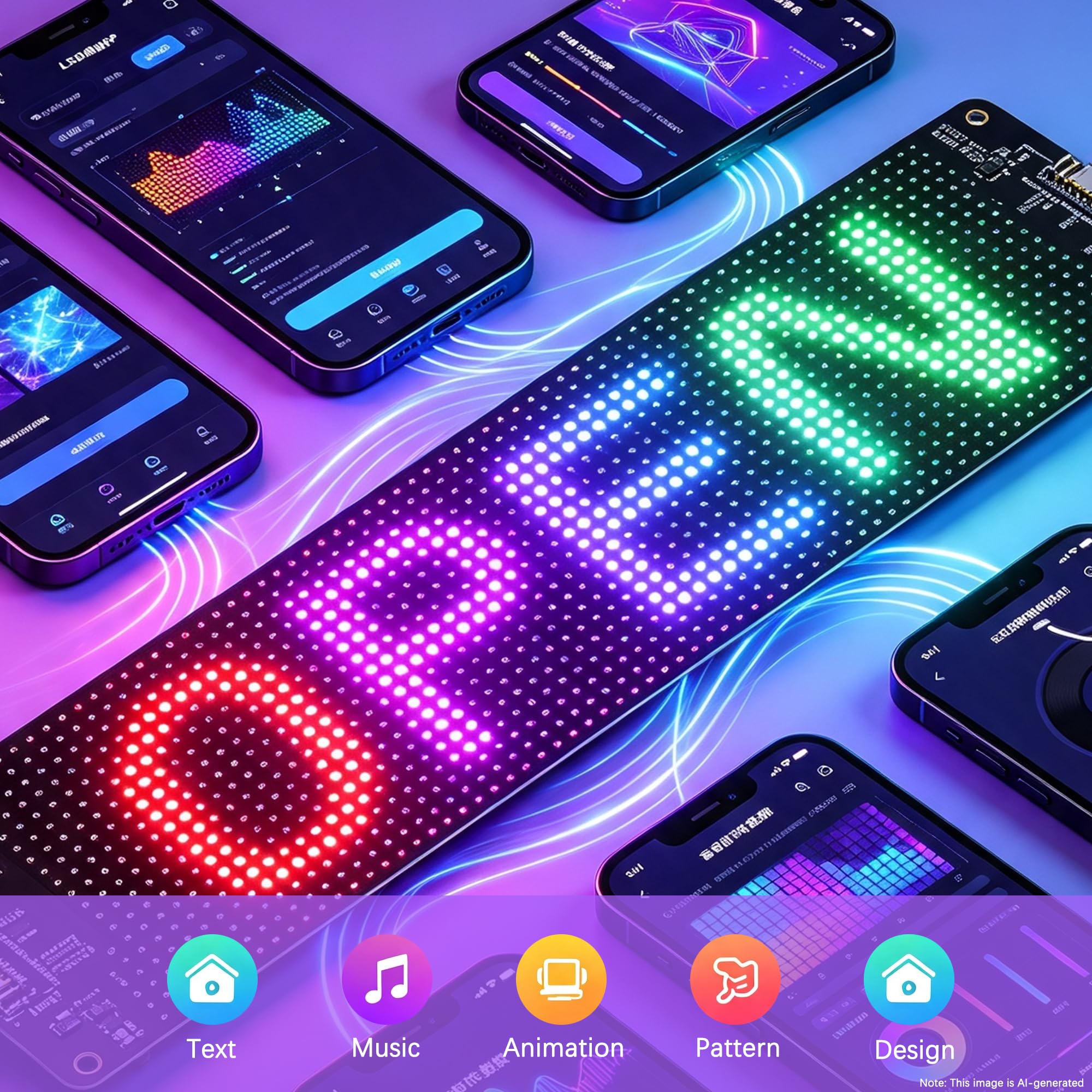 Devil Eyes Light: Devil Eyes LED Anzeigetafel(18.5 X 4.7in) mit Bluetooth-App,Led Augen Anzeige Programmierbar Laufschrift Lichtschilder, Neonschild für Innen Außen Party (17 * 7CM 1 Pack)
