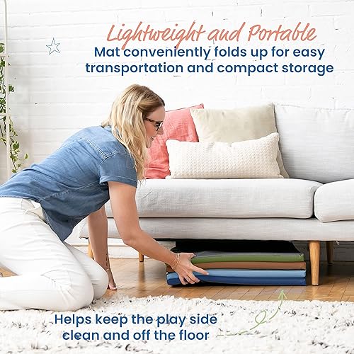 Miniatura 4 de ECR4Kids SoftZone Quad Fold-N-Go - Tapete de actividades plegable, color tierra