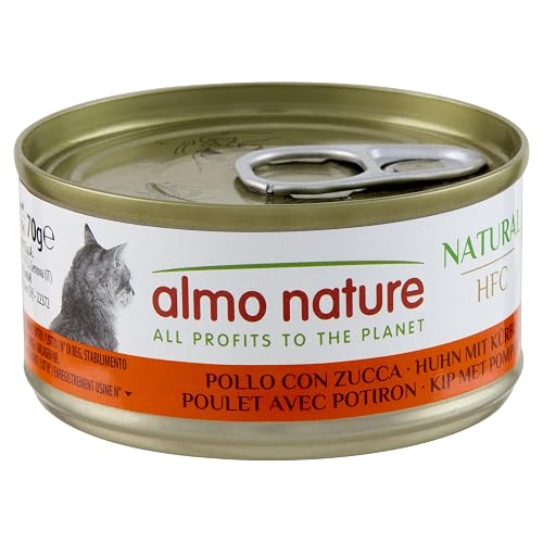 Almo Nature HFC Natural - Comida Húmeda para Gatos Adultos - Pollo con Calabaza - Calidad Humana, Sin Gluten