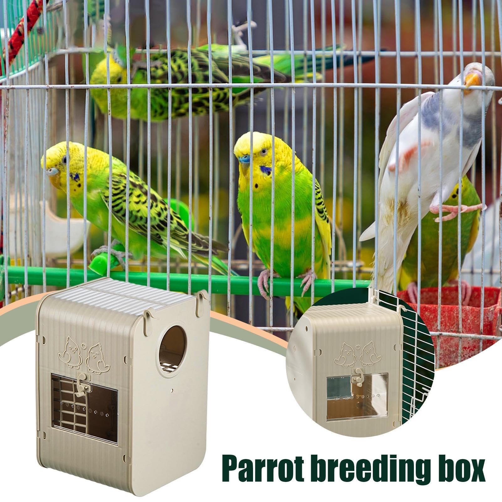 Caja de cría de Loros, contenedor de de periquitos, Adorno de anidación Conure | Opciones de Montaje Flexibles fáciles de Limpiar, Amplia aplicación con Montaje Seguro, fomenta la cría