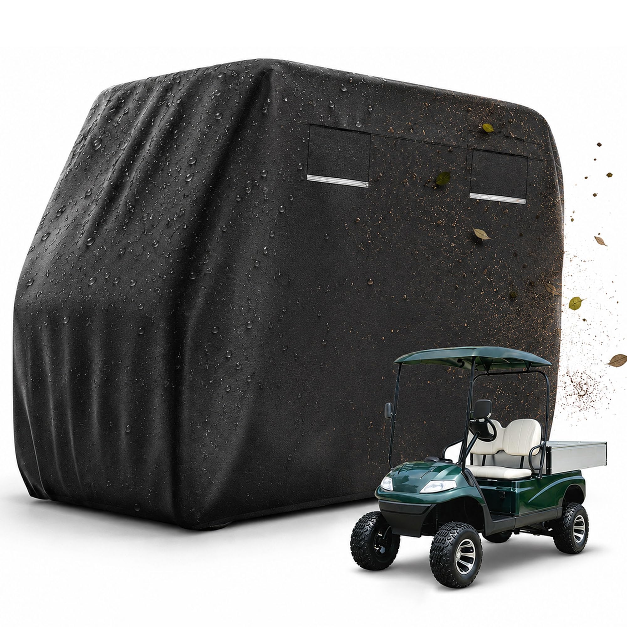 YAZVNTO 210D Waterproof Golf Cart Cover for Garia Golf 2012-Present Oxford Fabric Outdoor Storage UV Resistant Windproof Dustproof All Weather Protection