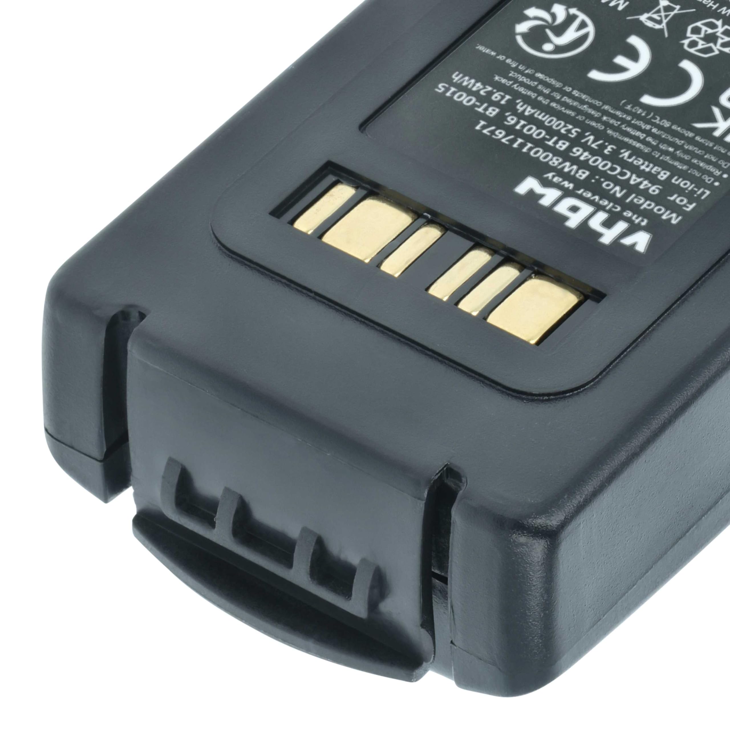 vhbw 5x batteria compatibile con Datalogic Skorpio X4, Skorpio X3 lettore di codici a barre, POS (5200mAh, 3,7V, Li-Ion)