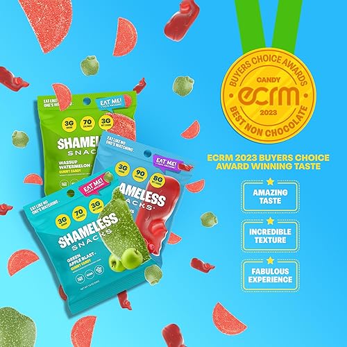 Miniatura 4 de Shameless Snacks - Gomitas keto bajas en carbohidratos sin gluten - Manzana verde, sandía, ballenas Wunderlicious
