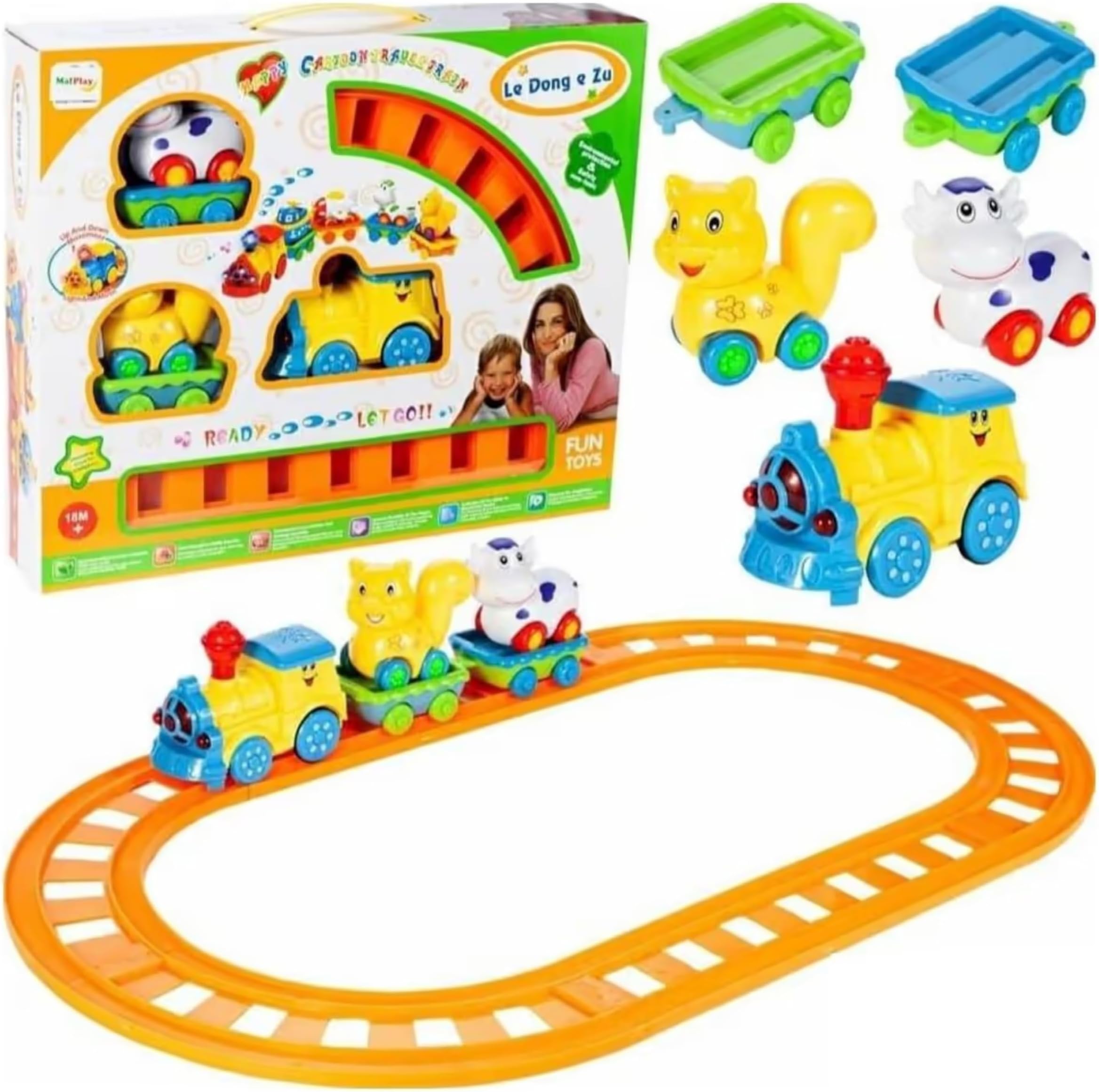 Musical Train with Track ! All-in-One Fun! Musical Train with Lights & Learning Musical Train Adventure: Lights, Music, & Learning Choo-Choo to Fun! Include 4 Toys.