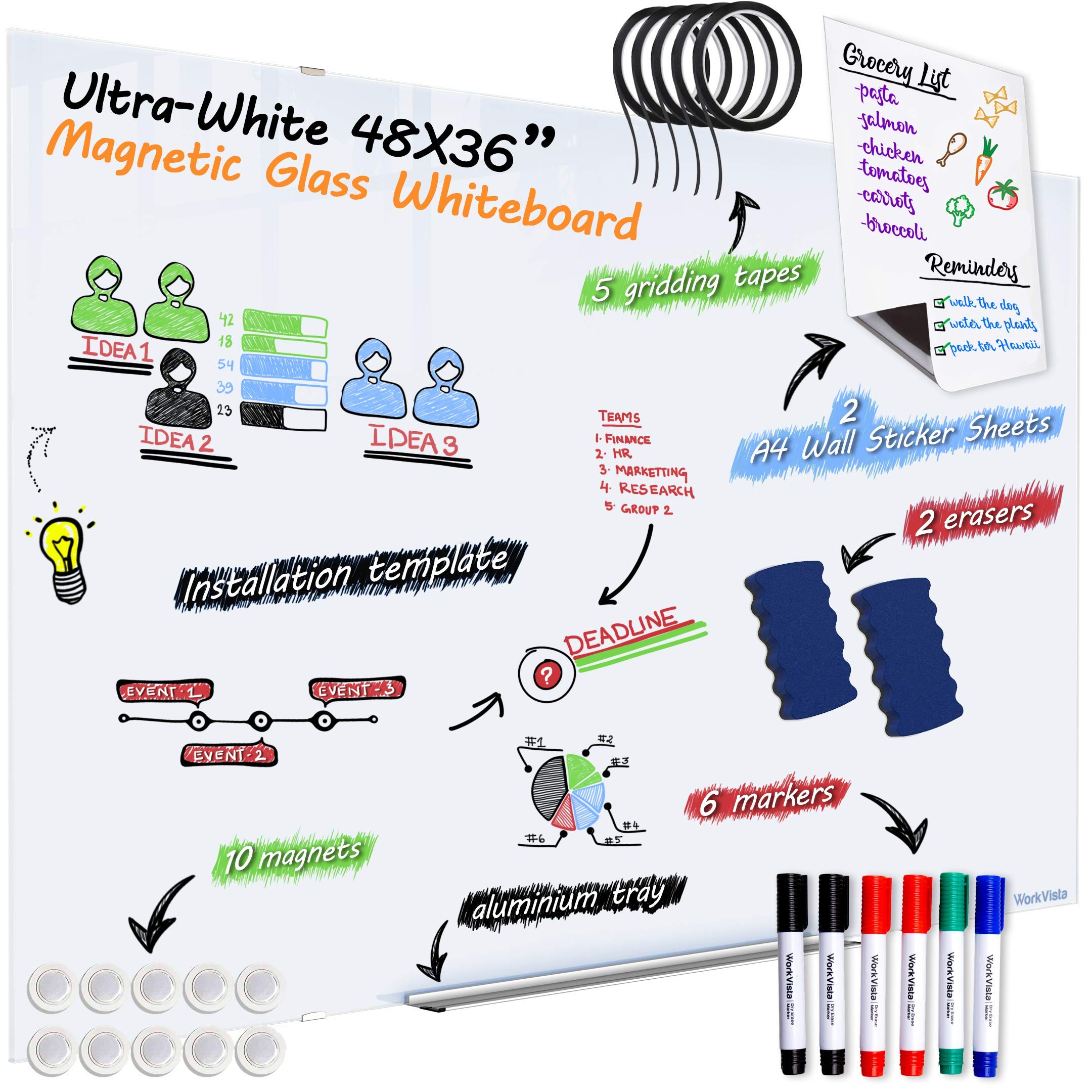 Buy Magnetic Glass Whiteboard Large Ultra White Glass Board 48 X 36 buy-magnetic-glass-whiteboard-large-ultra-white-glass-board-48-x-36