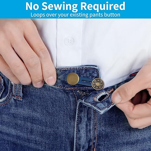 Miniatura 5 de Ceryvop 12 extensores de botón para jeans, extensores de botón para pantalones, extensores de cintura para pantalones para mujeres y hombres,