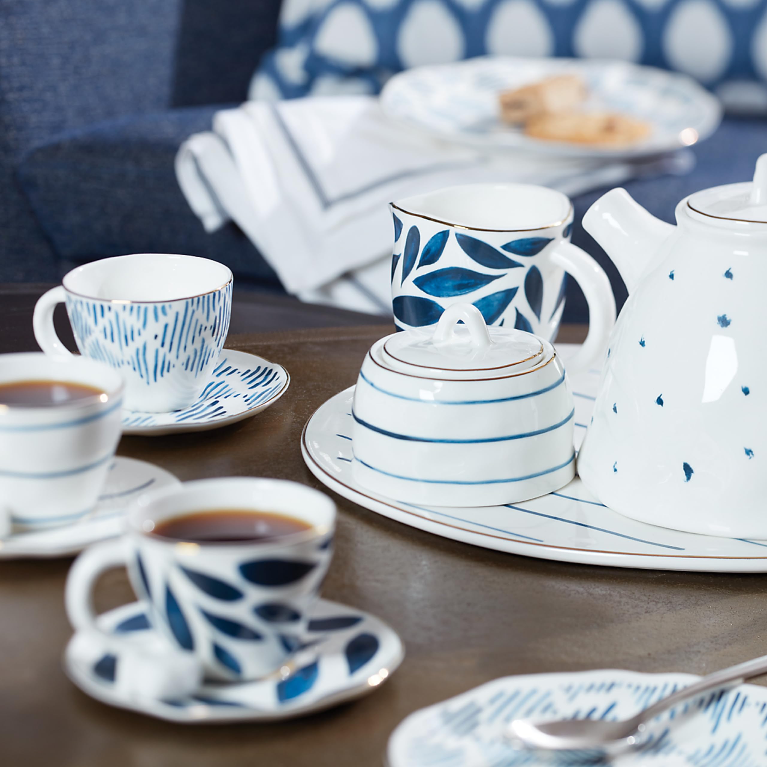 MINIBLUE ヨンファセット Amazon.com | Lenox Porcelain Blue Bay 4-Piece Espresso Cup