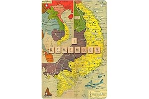Vietnam War Map Antique Map Tin Sign Wall Poster Mural Decor Vintage Art Sign 8"x12"