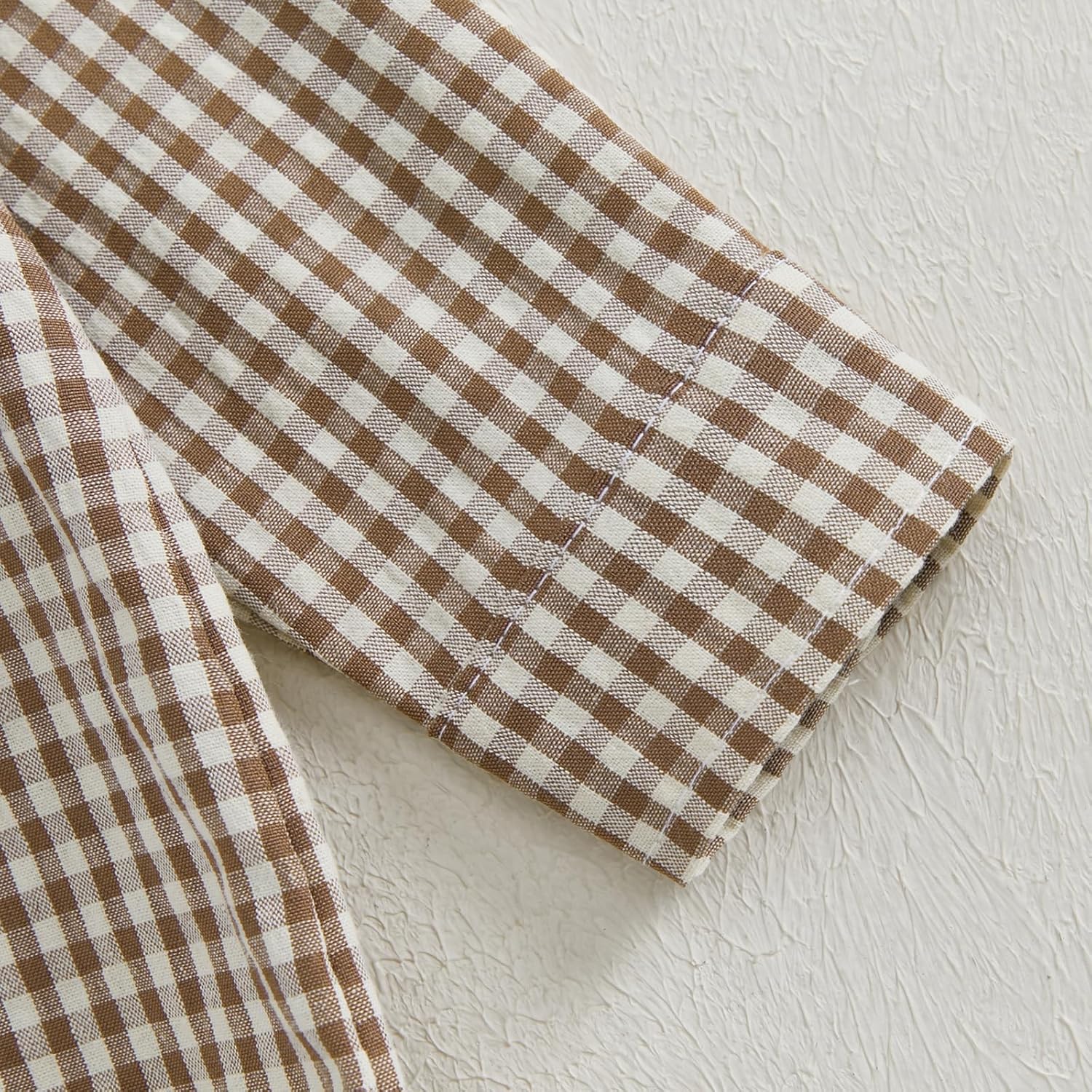 Douhoow Baby Plaid Romper Boys Girls Button Down Bodysuit Long Sleeve Lapel Neck Tops Fall Winter Festival Clothes - Image 6