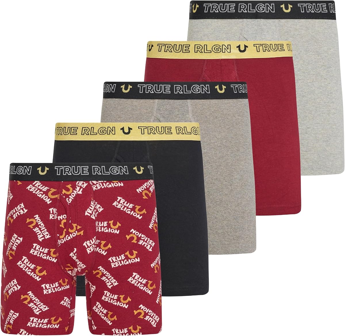 True Religion Mens Underwear, Boxer Briefs for Men 5 Pack Cotton Stretch