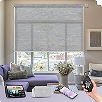 Vista 35 de Graywind - Cortinas solares motorizadas compatibles con Alexa, Google, WiFi, casa inteligente, control remoto, persianas eléctricas con filtro