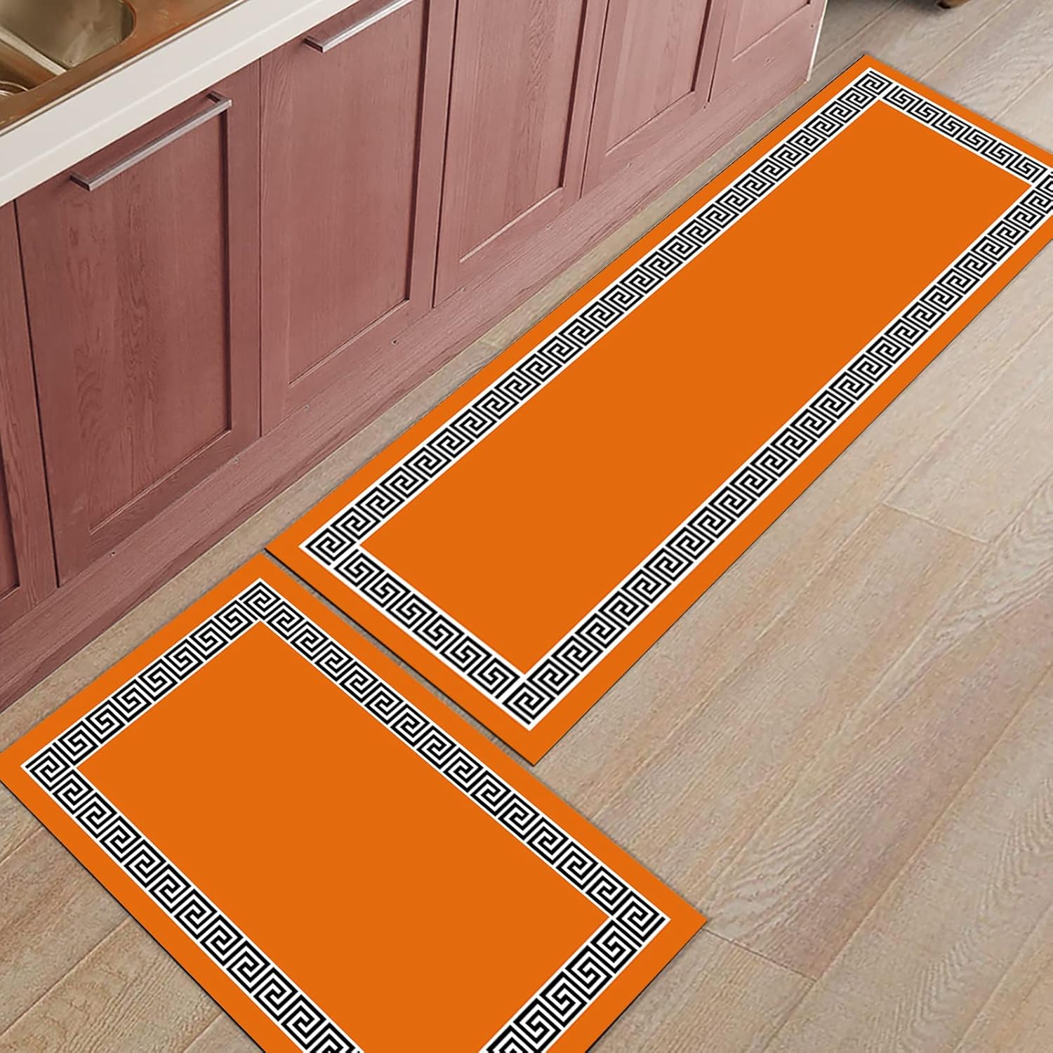 Modern Art Kitchen Rug Set 2 Piece, Non Slip Kitchen Rugs