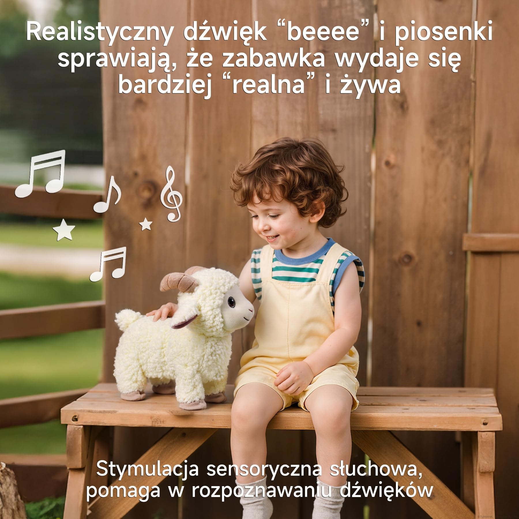 Pluszak Owca która Chodzi, Pluszowa Zabawka Jagniątko ze Smyczą Zdalnego Sterowania, Elektroniczna Interaktywna Przytulanka Baranek, Śpiewa, Beczy i Merda Ogonem, Realistyczne Dźwięki Mee Mee