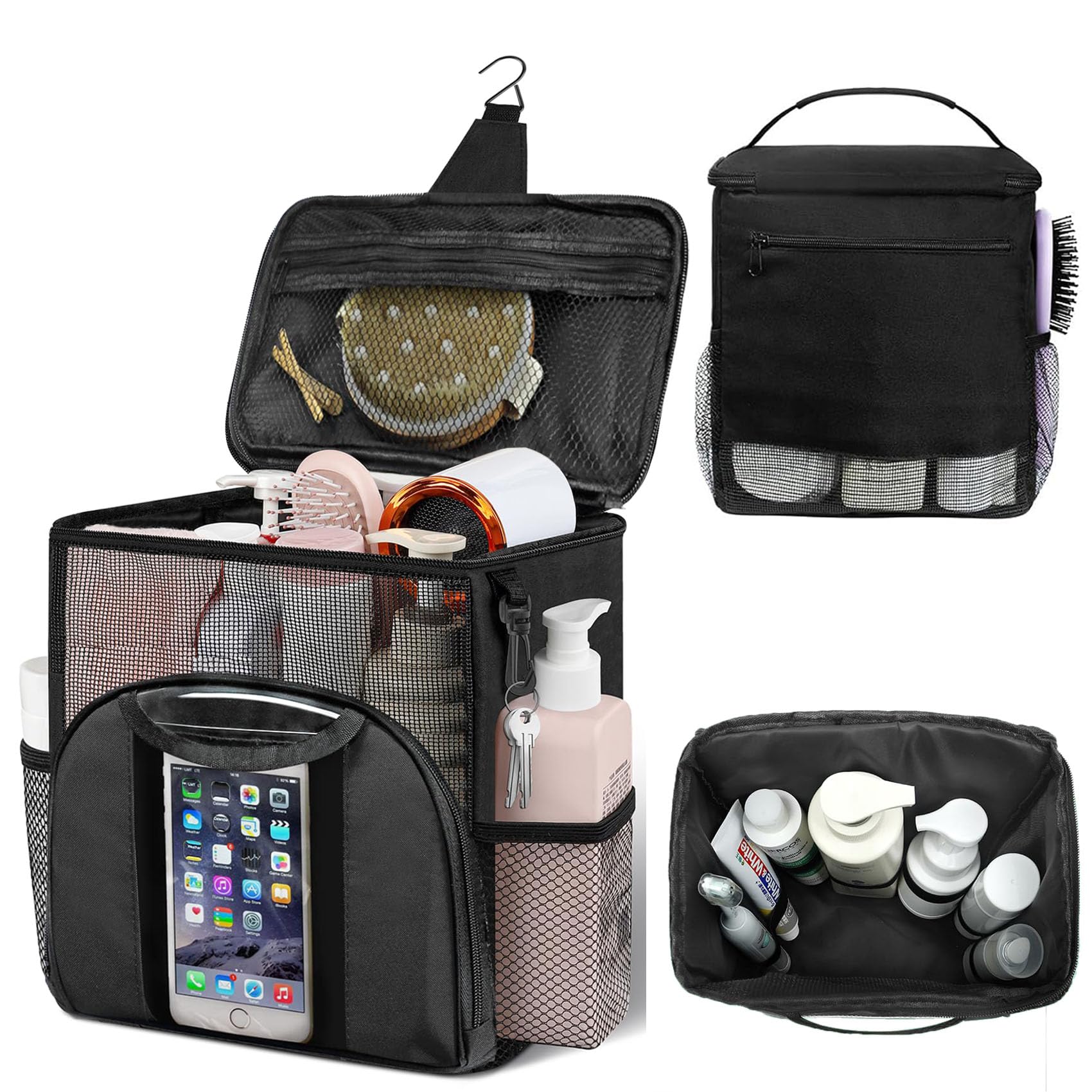 VANDOULUM Portable Shower Caddy Large Capacity Shower Caddy Tote Bag for College Dorm Room Essentials Quick Dry Hanging