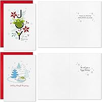 Vista 4 de Hallmark Star Wars The Mandalorian - Surtido de tarjetas navideñas en caja (16 tarjetas y sobres) Grogu, Baby Yoda, muñeco de nieve