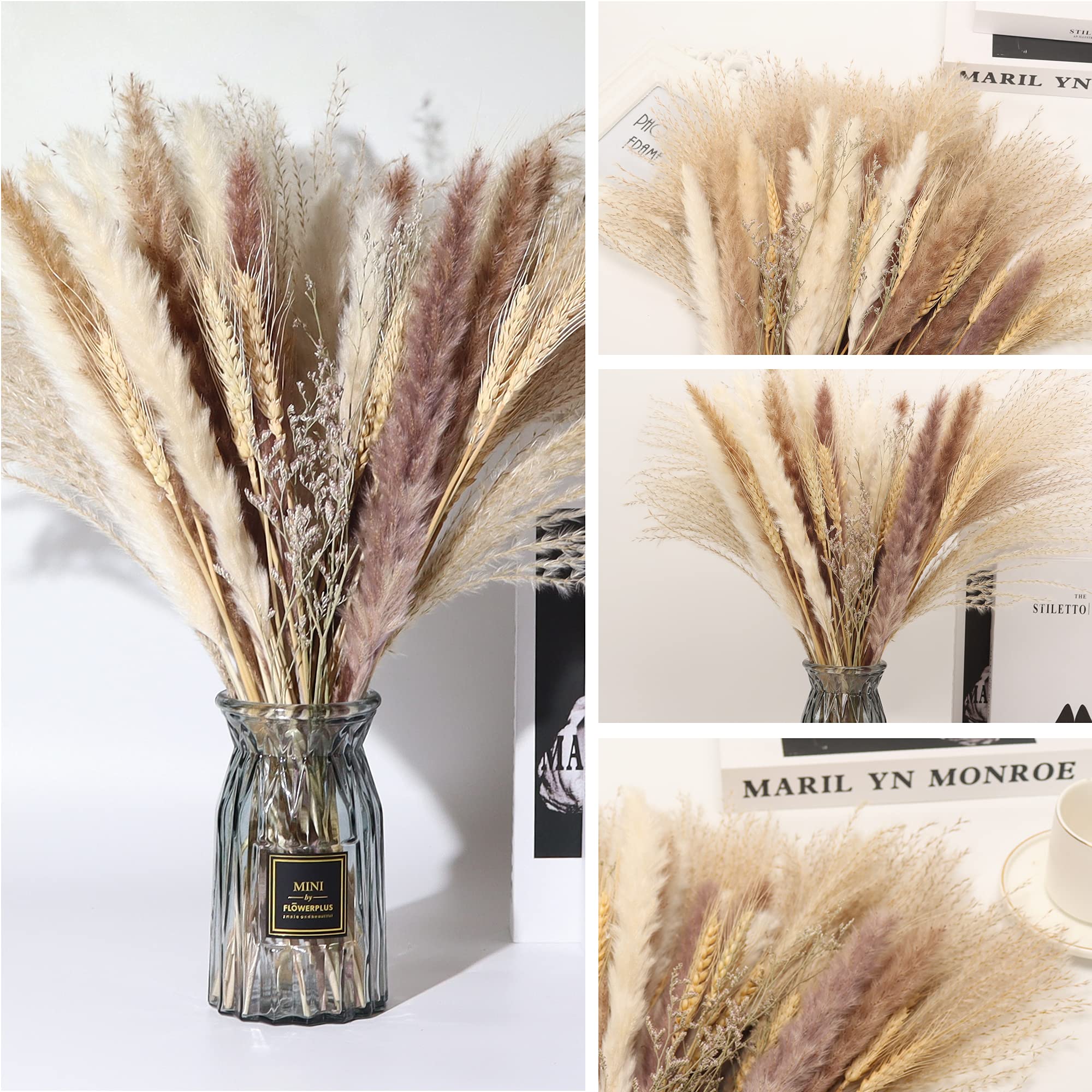 70Pcs Boho Pampas Grass Large,Fluffy Artificial Pampas Grass Decor Tall