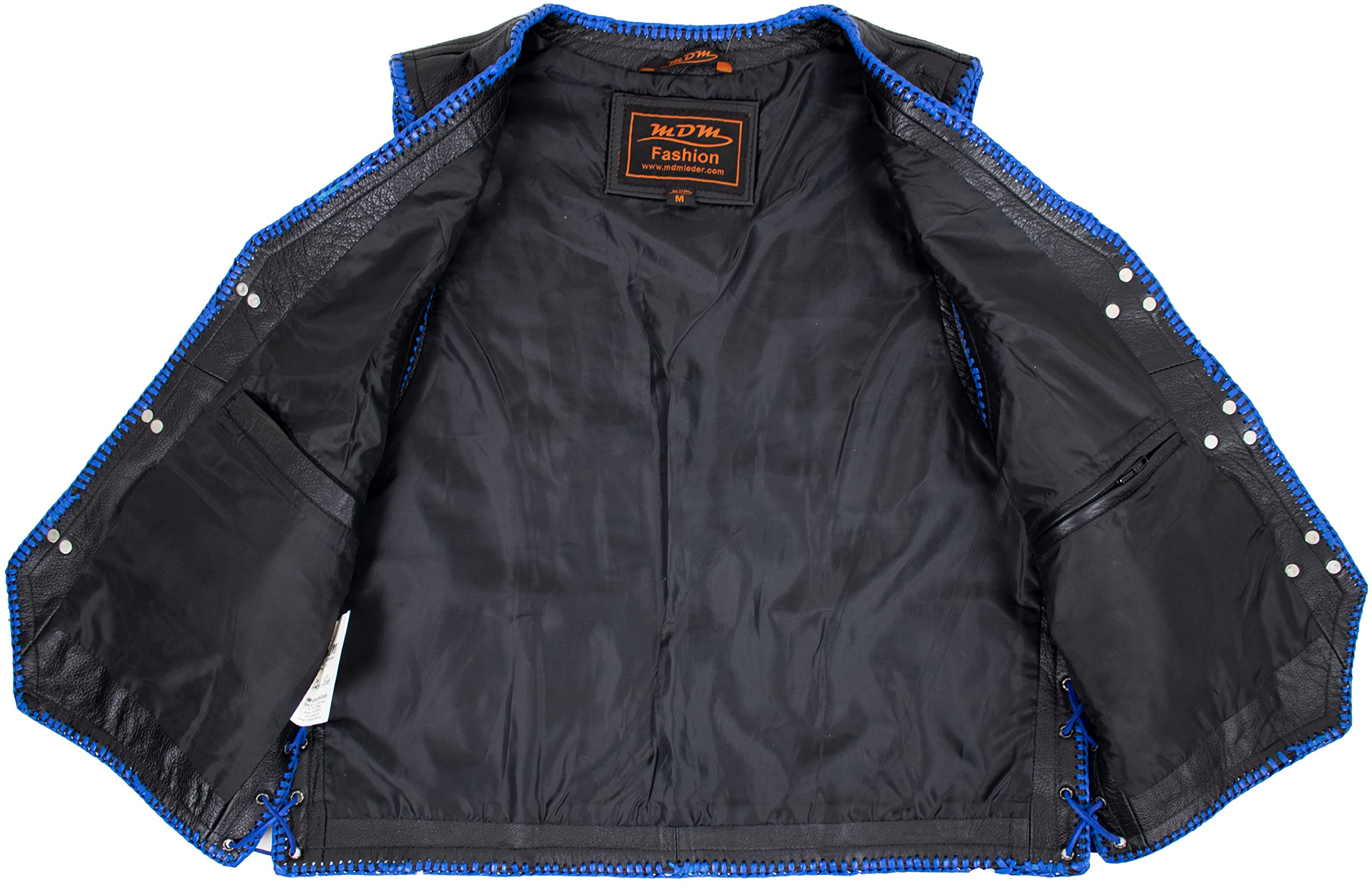 Gilet in pelle da uomo, con blu Extra