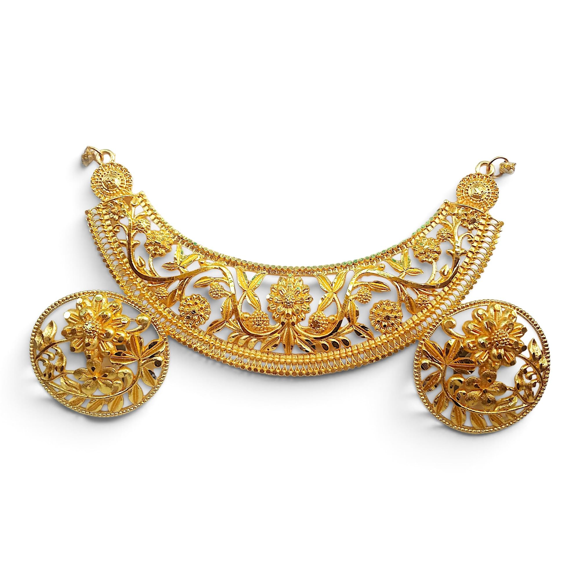 Artificial Gold Necklace and Earrings Set-image-16