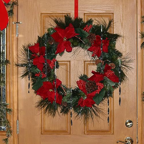 Miniatura 6 de ZHMTang 24 adornos colgantes de Navidad, carámbanos de aluminio torcidos para boda, Halloween, decoración de árbol de vacaciones (brillante, 7