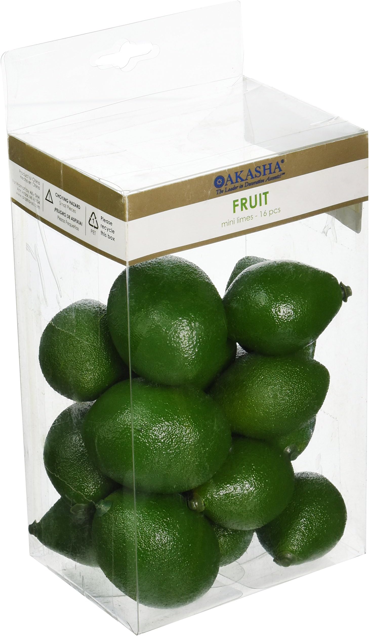 Akasha Artificial Mini Small Faux Lemons or Limes Home Decor 16 Pieces Each (Limes) - Small Size