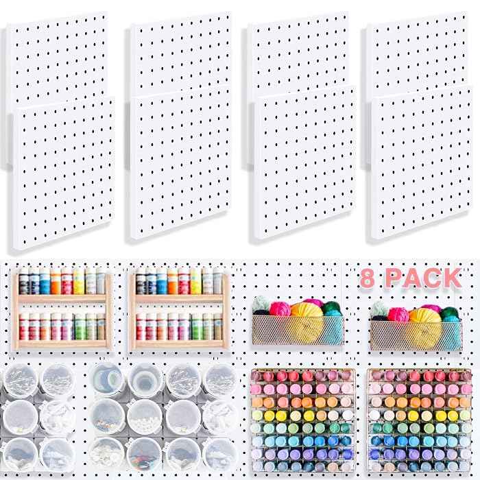 Buy 40 Pieces White Pegboard Wall Kits, Peg boards for walls crafts ...