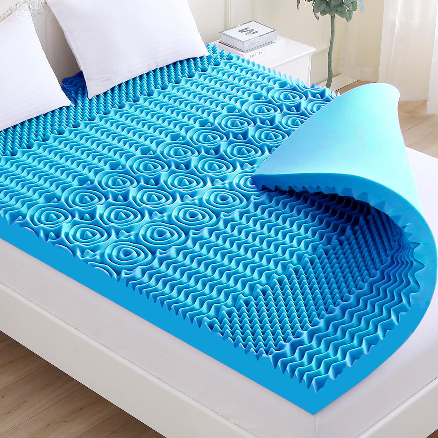 Luxury 4cm Deep Memory Foam Mattress Topper With 7 Zones Pressure Relief - Back Pain Ortho...