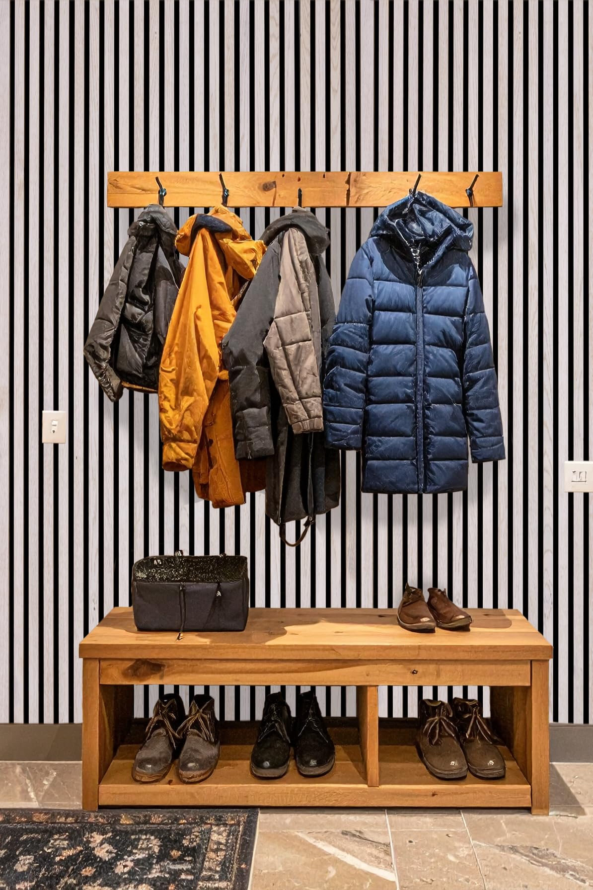 wodewa Panel akustyczny Trend biały dąb, 240 cm, okładzina ścienna z litego drewna, folia ciągła, pochłanianie dźwięku, ściana i sufit 9 mm, płyta akustyczna z litego drewna, wyprodukowana