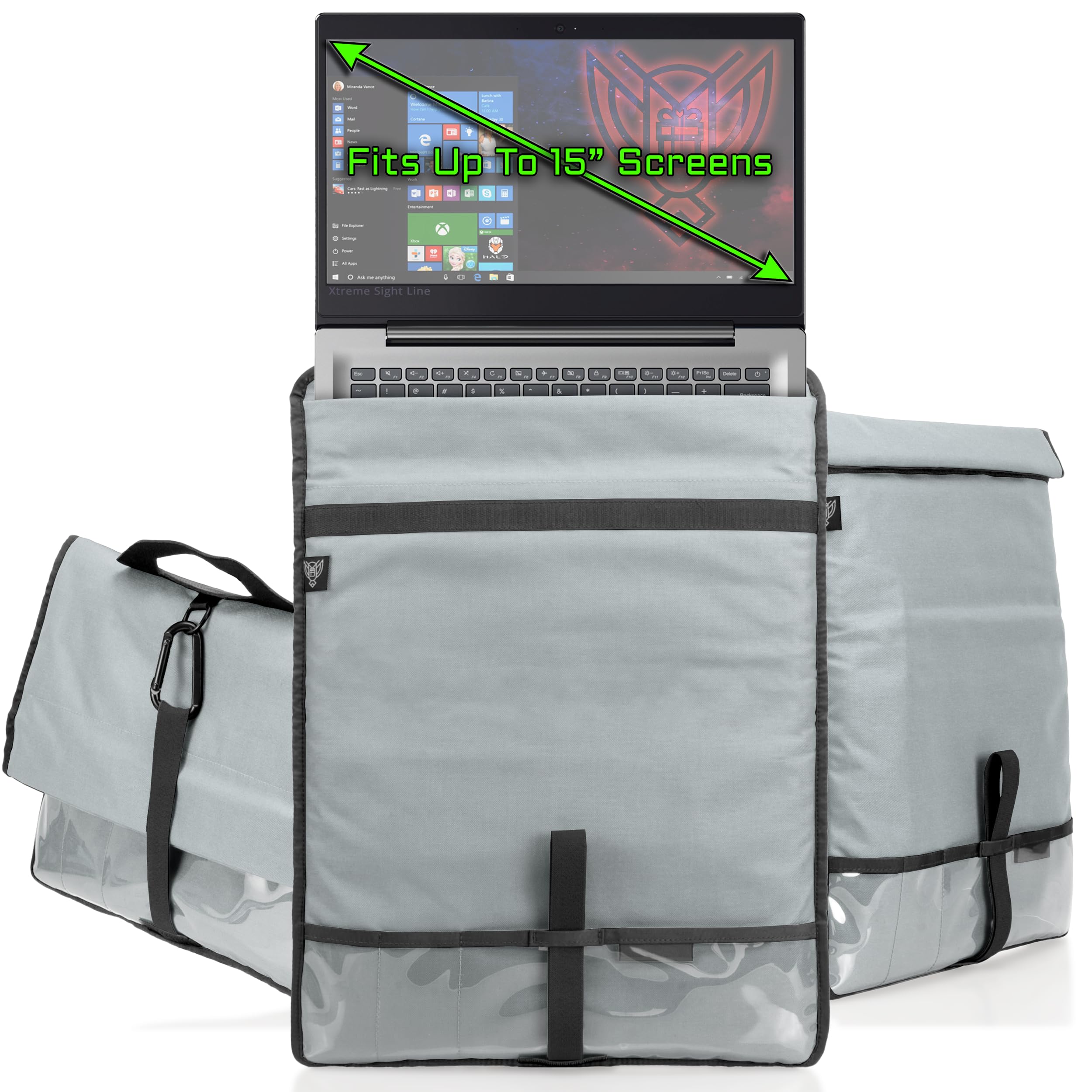 Xtreme Sight Line ~ Xecutive LITE Series Faraday Bag for Laptops and Other Large Electronics ~ Data Security for Executive Travel ~ Tracking/Hacking Defense ~ Silver 1000D Cordura
